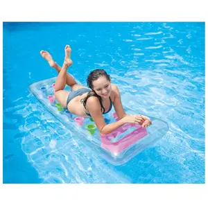 Matelas de piscine gonflable - Intex - Transparent - 188 x 71 cm - Vinyle - RoseVendu parcdiscount