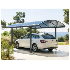 Comparateur de prix : HESPERIDE Carport en aluminium Belize - Hespéride - Noir - Toit incurvé en polycarbonate 6 mm - 14,70 m²