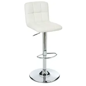 Tabouret de bar - Delek - Design PU blanc pas cher