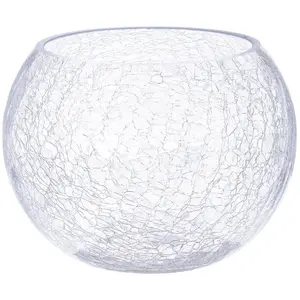 Vase boule - ATMOSPHERA - Verre craquelé - H15 cm - D20 cm - TransparentVendu parcdiscount