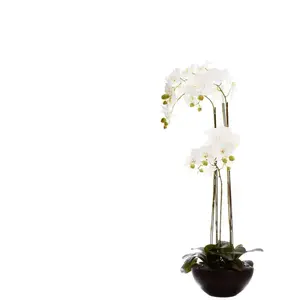 Orchidée artificielle pot céramique H115cm Atmosphera Créateur D'intérieur pas cher