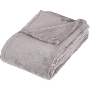 ATMOSPHERA Plaid polaire microfibre gris