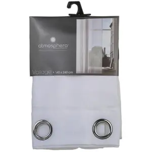Voilage Fred blanc 140x240cm Atmosphera Créateur D'intérieur pas cher