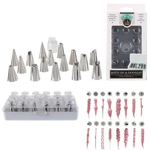 LILY COOK 16 douilles à pâtisserie inox adaptateur dressage - KP5426 pas cher
