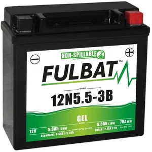 Batterie moto Gel 12N5.5-4A/4B 12V 5.5Ah - Fulbat pas cher