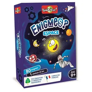 Enigmes - BIOVIVA - Espace - 80 énigmes illustrées - Plateau de jeu - Jeton en bois pas cher