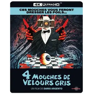 Carlotta 4 Mouches de velours gris Édition Limitée Steelbook Blu-ray 4K Ultra HD