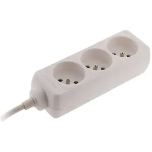 Zenitech Bloc 3 prises 16A -cordon ho5vvf - 3G1 en 1 mètre - Blanc NF pas cher