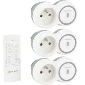 Pack de 3 prises 2300W + télécommande - Blanc - Bolea - Zenitech pas cher