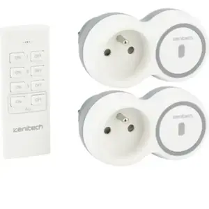 Pack de 2 prises 2300W + télécommande - Blanc - Bolea - Zenitech pas cher