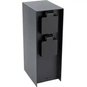 Borne de jardin à fixer 4x16A IP44 - Aluminium Noir - Zenitech pas cher