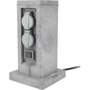 Comparateur de prix : Borne pierre 4x16A + 2 interrupteurs 5m - Gris - Zenitech