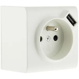 Prise 2P+T et USB en saillie - Zenitech pas cher