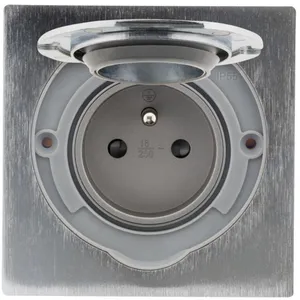 Comparateur de prix : Zenitech Prise de sol 16A 2P+T finition alu brossé - IP55 avec boîte d'installation