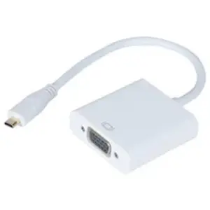 Tecline Adaptateur entre prise Micro-HDMI et prise VGA Adaptateur pour l'utilisation d'un moniteur VGA par (Micro HDMI, 15 cm), Adaptateur données + vidéo, Blanc pas cher