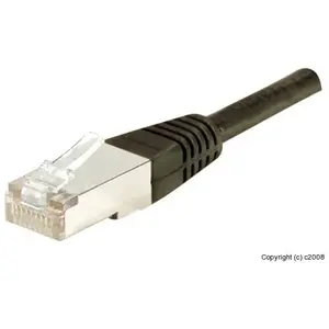 CUC CONNECT Cordon de raccordement RJ45 Cat.5e F/UTP en cuivre 0,30 m - Noir pas cher