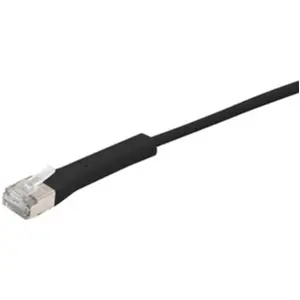 Générique Cat6A RJ45 Patch cable F/FTP bendable boot black - 0.5m (UTP, CAT6a, 0.50 m), Câble réseau pas cher