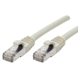 deXlan - Cordon de raccordement - RJ-45 (M) pour RJ-45 (M) - 30 cm - SFTP - CAT 6a - sans halogène, sans crochet - gris pas cher
