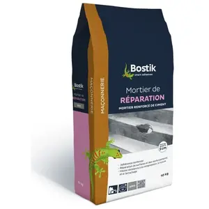 Mortier de réparation - BOSTIK - 10kg - Ciment - Gris - Mur - Intérieu... pas cher