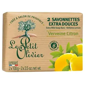 Le Petit Olivier Savonnettes Extra Douce Verveine Citron Lot de 2 x 100g pas cher
