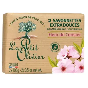 Le Petit Olivier - 2 Savonnettes Extra Douces - Fleur de Cerisier 2 x ... pas cher