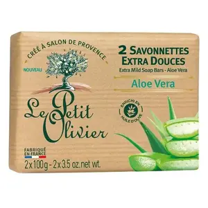 Le Petit Olivier - 2 Savonnettes Extra Douces - Aloe Vera 2 x 100g pas cher
