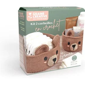 Graine Creative Kit 2 corbeilles oursons en crochet