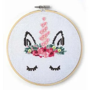 GRAINES CREATIVES Kit Tambour a Broder Licorne en Bois pas cher