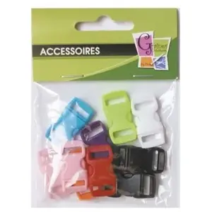 Fermoirs - CREACORD - Clips Plastique - Noir - 3x1,5cm - Lot de 10 pas cher