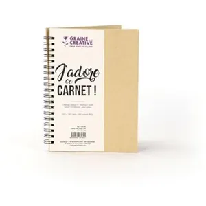 CARNET KRAFT SPIRALES PAPIER NOIR 130x180 MM pas cher