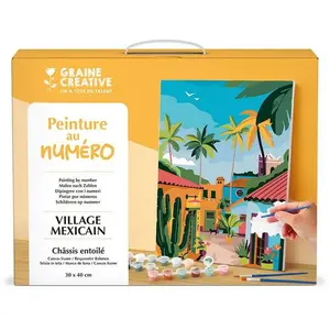 peinture au numero 30x40 cm - village mexicain pas cher