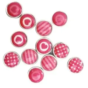 12 mini magnets époxy - Rose - Graines créatives pas cher