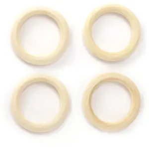 4 ANNEAUX EN BOIS Ø 55 mm pas cher