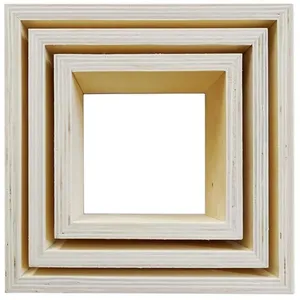 GRAINE CREATIVE Lot de 3 étagères carrées en bois massif verni pour décoration d'intérieur pas cher