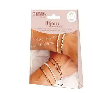 Kit De Bijoux Couleur Or Et Noir pas cher