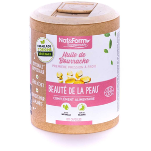 Nat & Form Écoresponsable Huile de Bourrache Bio Vitamine E 120 capsules pas cher