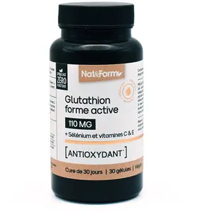 Nat & Form Glutathion forme active + Sélénium et vitamines C & E antioxydant 30 gélules pas cher