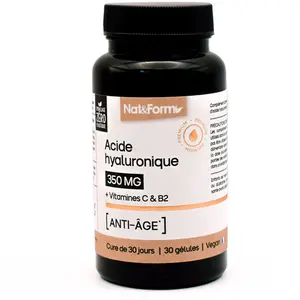 Nat & Form Nature Acide hyaluronique + Vitamines C & B2 anti-age 30 gélules pas cher