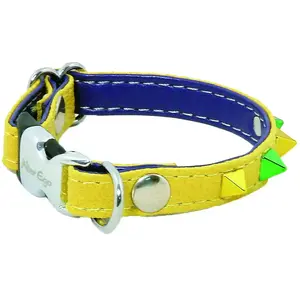Alter Ego Collier Pour Chien En Cuir Alter Ego Color S Mixte Jaune