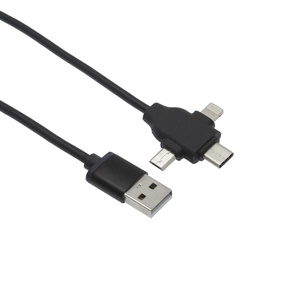 APM 570316 - Cordon Usb 3 En 1 Micro/Type-C/Charge - 1.50mNoir - 1.50m pas cher