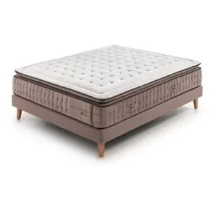 Ensemble matelas et sommier Fdl-e PACK BOUTONNIER 140x190 sans pieds pas cher