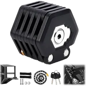 AUTREMENT Antivol de vélo robuste antivol de vélo antivol de vélo pliable antivol de vélo compact Noir pas cher