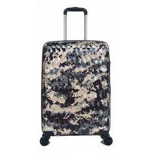 UNIVERS DECOR LYS - Valise Cabine polycarbonate camouflage vert 55x38x20 cm 4 Roues doublées pas cher