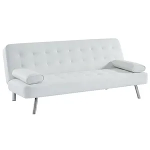 Canapé convertible en simili blanc - VENTE-UNIQUE - MICHELLE II - Design contemporain - Couchage 2 personnes pas cher