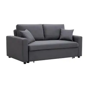 VENTE-UNIQUE Canapé 3 places convertible en tissu INIZOR - Anthracite pas cher