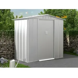 VENTE-UNIQUE Abri de jardin métal en acier galvanisé gris 2,36 m² LINUS pas cher