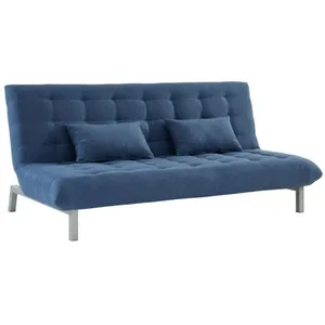 VENTE-UNIQUE Canapé 3 places convertible clic clac en tissu HORNET - Bleu pas cher