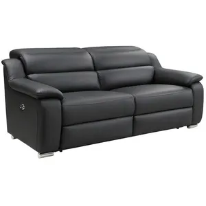 VENTE-UNIQUE Canapé 3 places relax électrique en cuir ARENA III - Noir pas cher