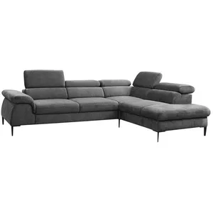 Canapé d'angle convertible en tissu anthracite SEPINA de PASCAL MORABITO - Angle droit pas cher