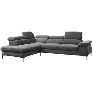 Canapé d'angle convertible en tissu anthracite SEPINA de PASCAL MORABITO - Angle gauche pas cher